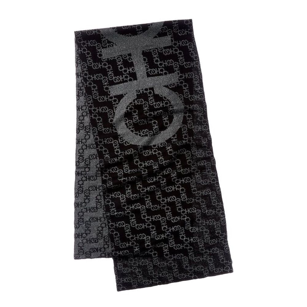 Jimmy Choo Wool-Blend Scarf, Black